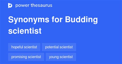 budding synonyms|budding scientist synonym.